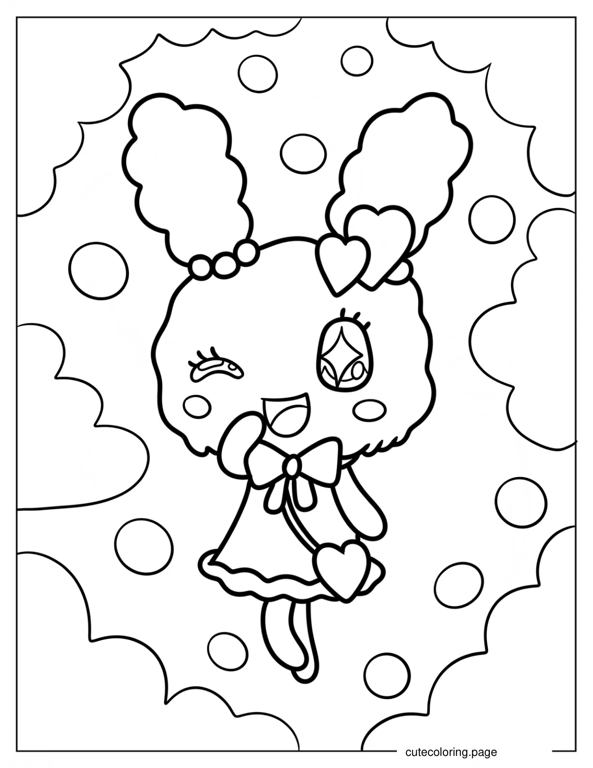 Lovelitchi On The Clouds Coloring Page For Kids coloring page