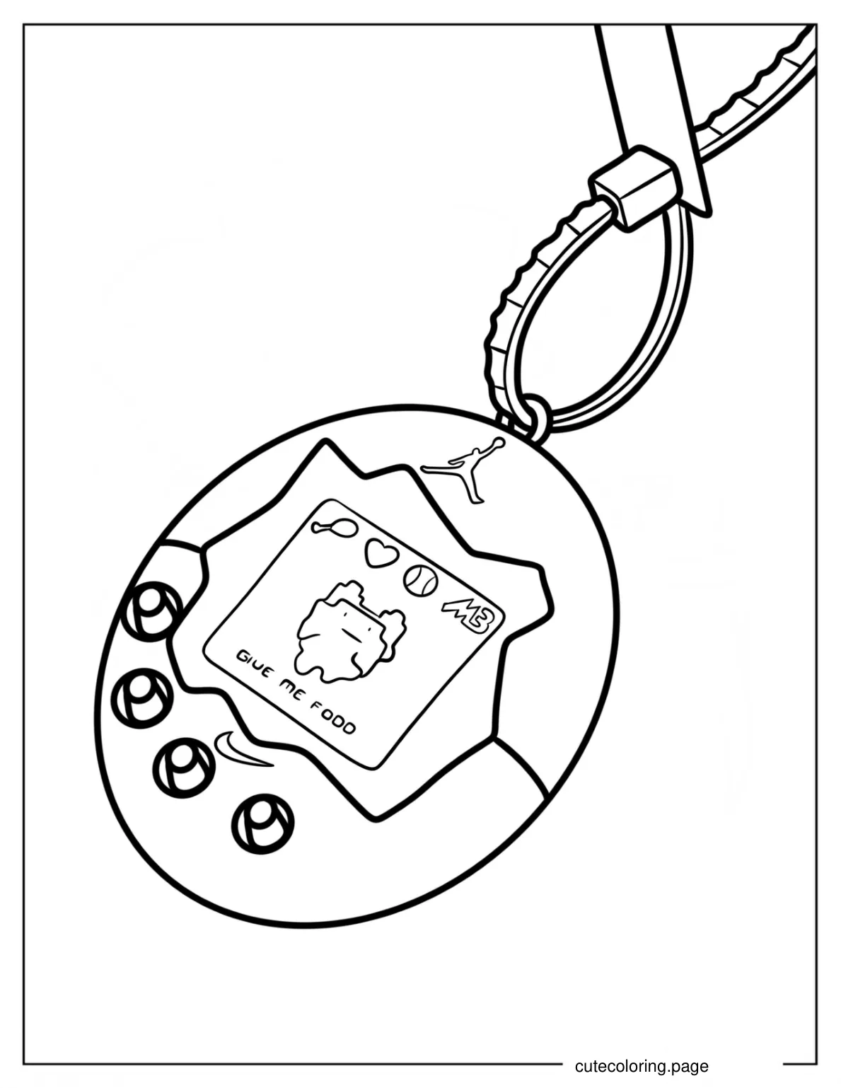 Nike Tamagotchi Coloring Sheet For Preschoolers v2 coloring page