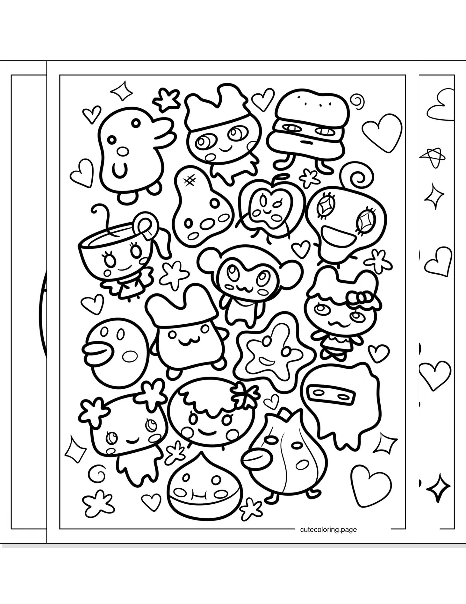 tamagotchi coloring pages coloring page