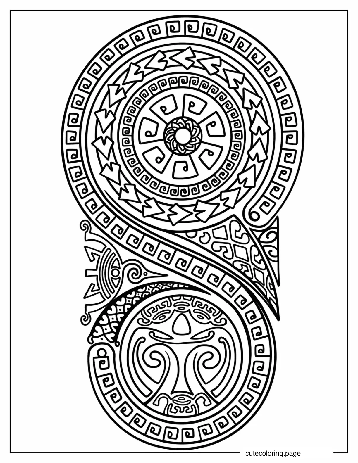 Complex Tribal Tattoo Coloring Sheet For Adults coloring page