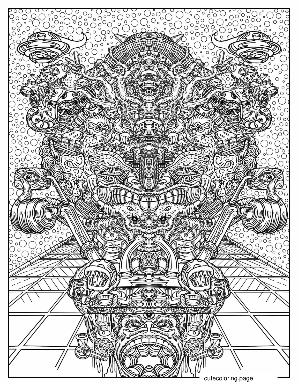 Grunge Psychedelic Coloring Page coloring page