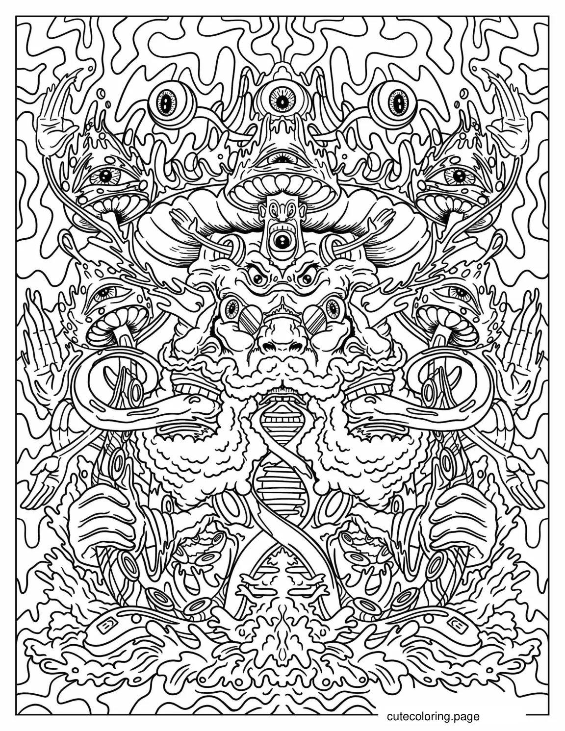 Trippy DNA Coloring Sheet coloring page