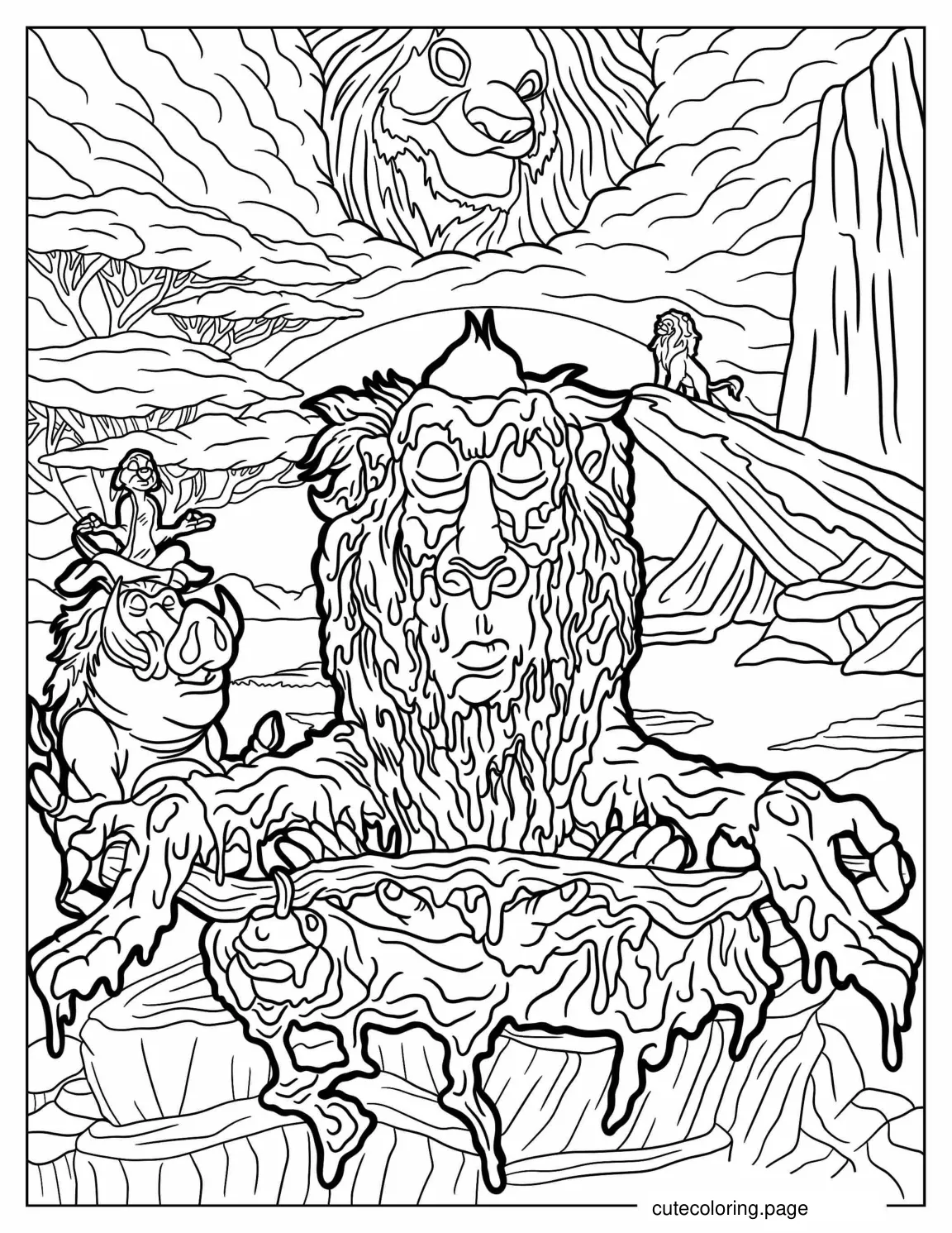 Trippy Disney Lion King Coloring Page coloring page