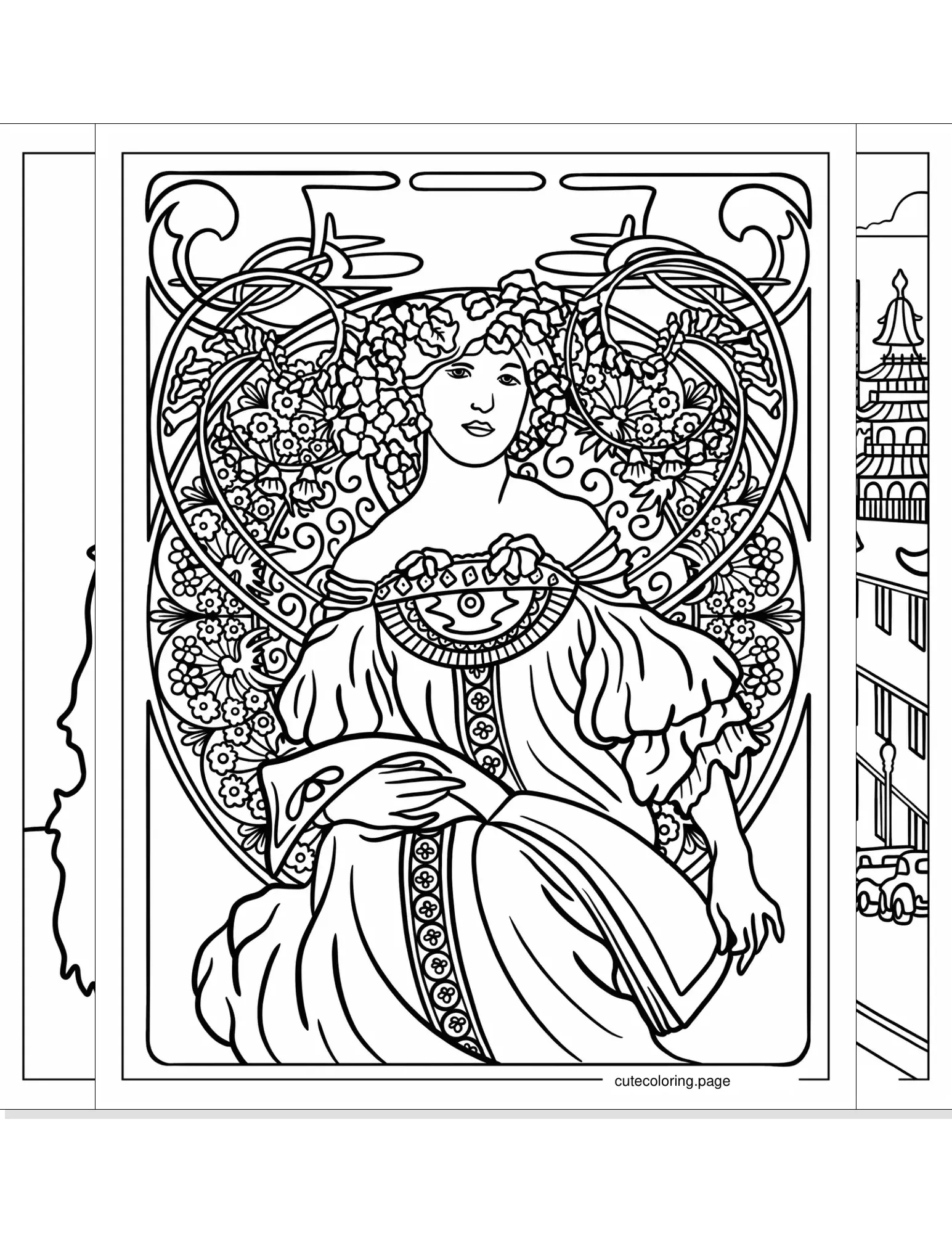 vintage coloring pages coloring page