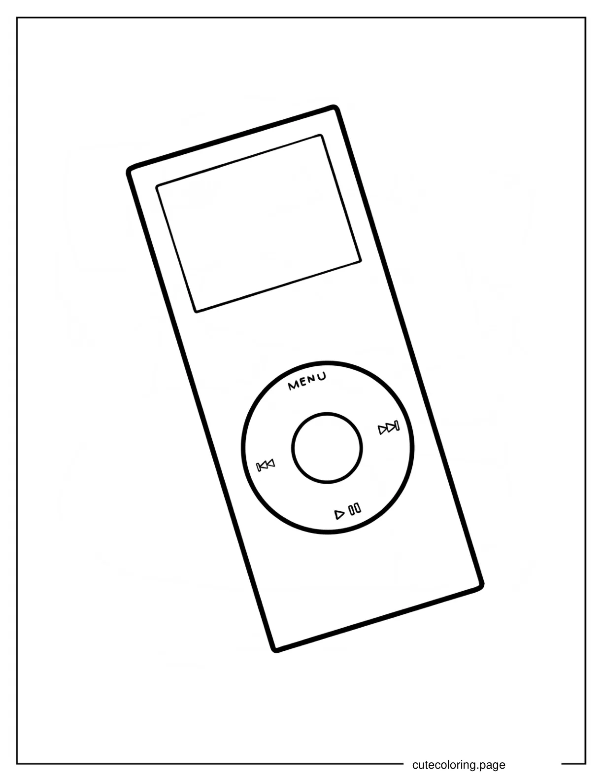 Classic iPod Music Outline Y2k Coloring Page For Preschoolers coloring page