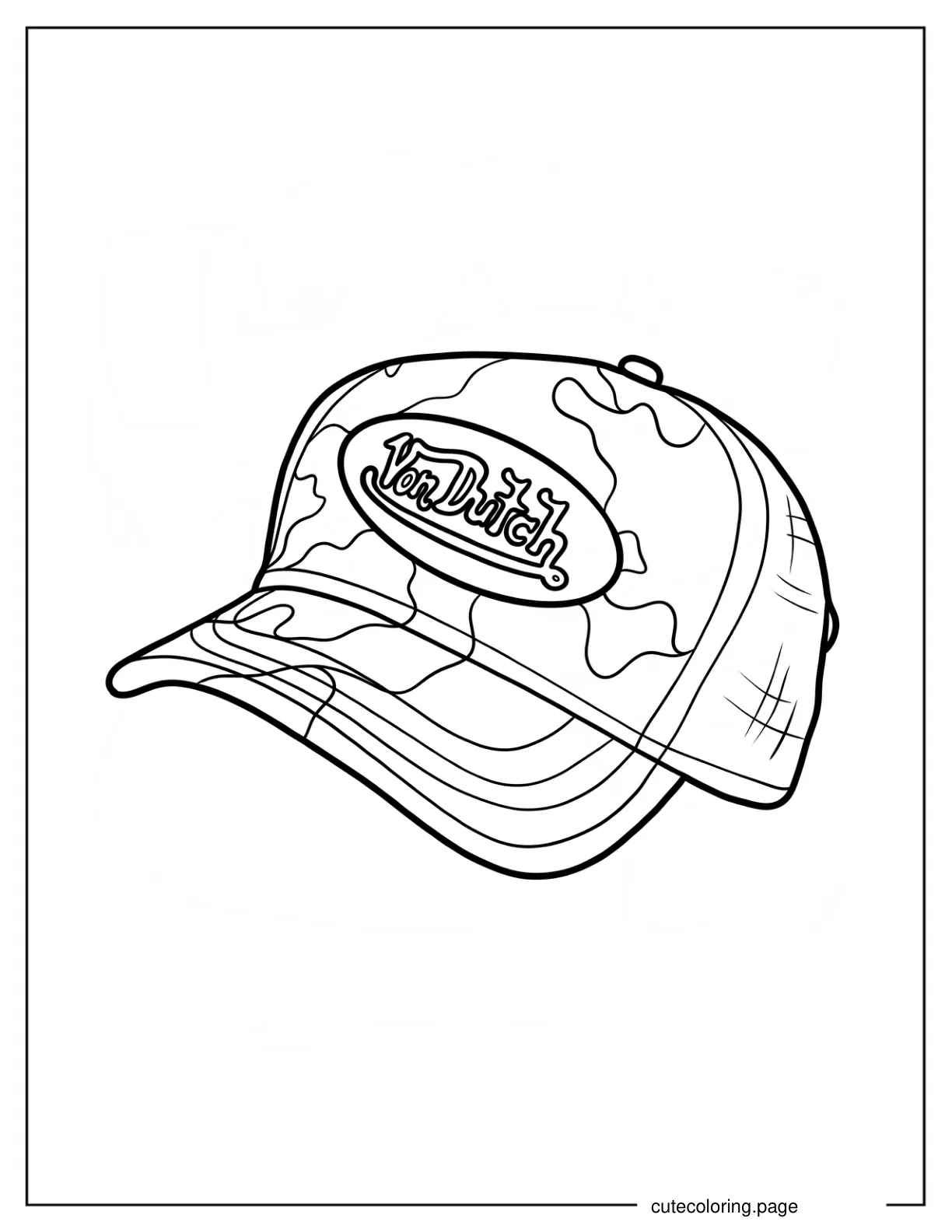 Easy Von Dutch Cap Coloring Sheet For Kids coloring page