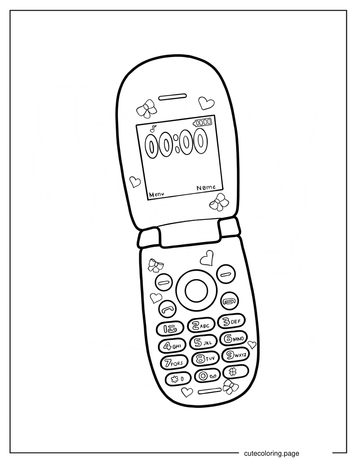 Simple Flip Phone With Cute Design coloring page