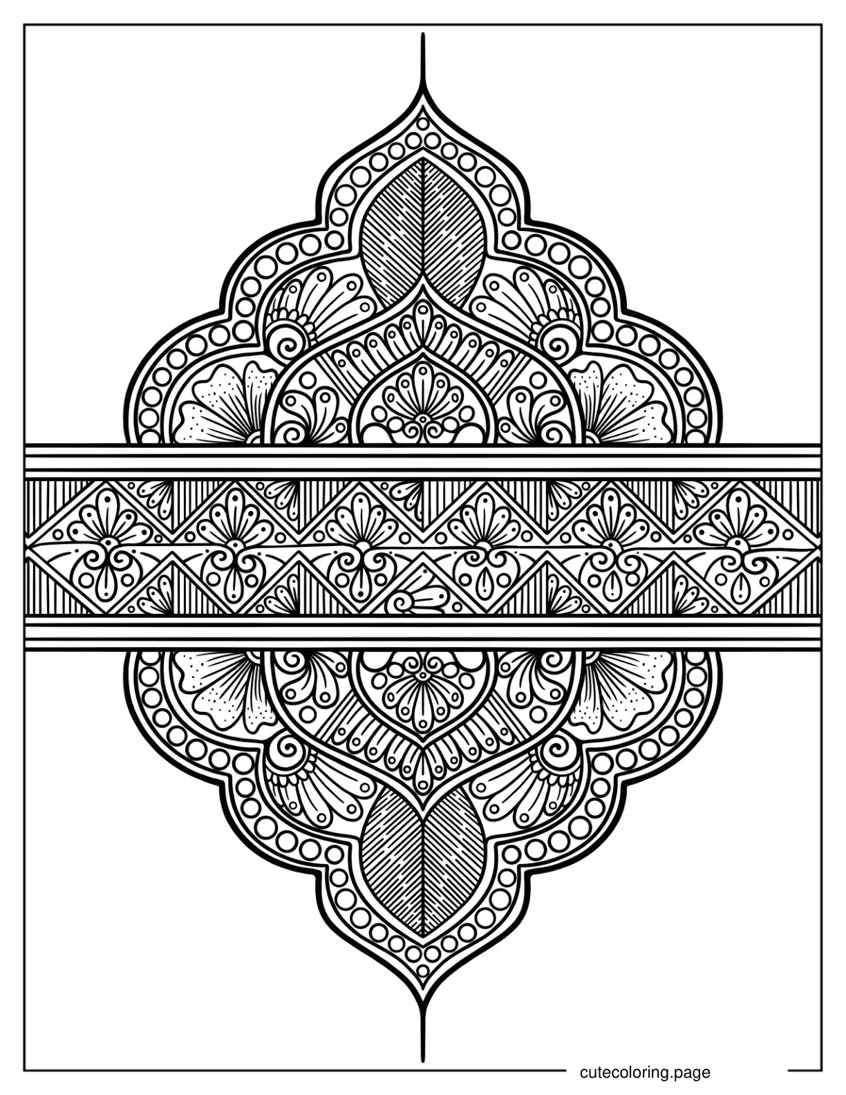 Aesthetic Zentangle To Color For Adults coloring page