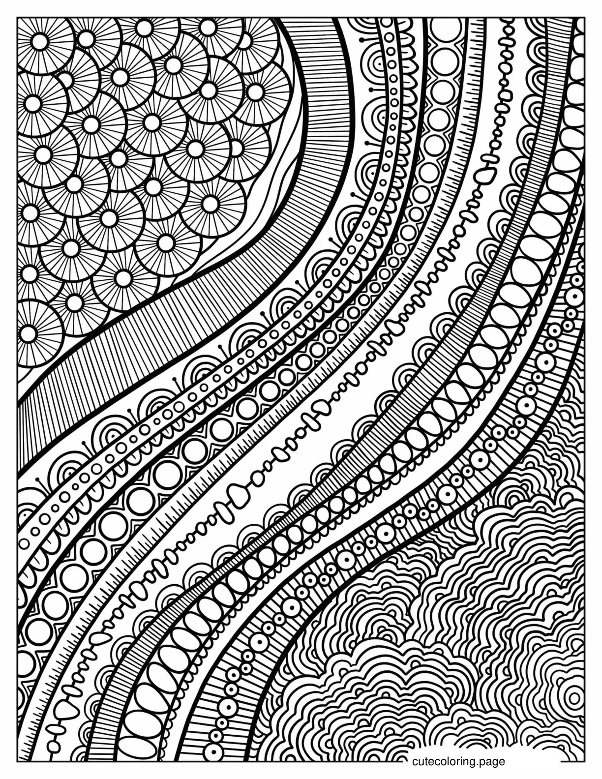 Coloring Page Of a Full Page Abstract Zentangle coloring page