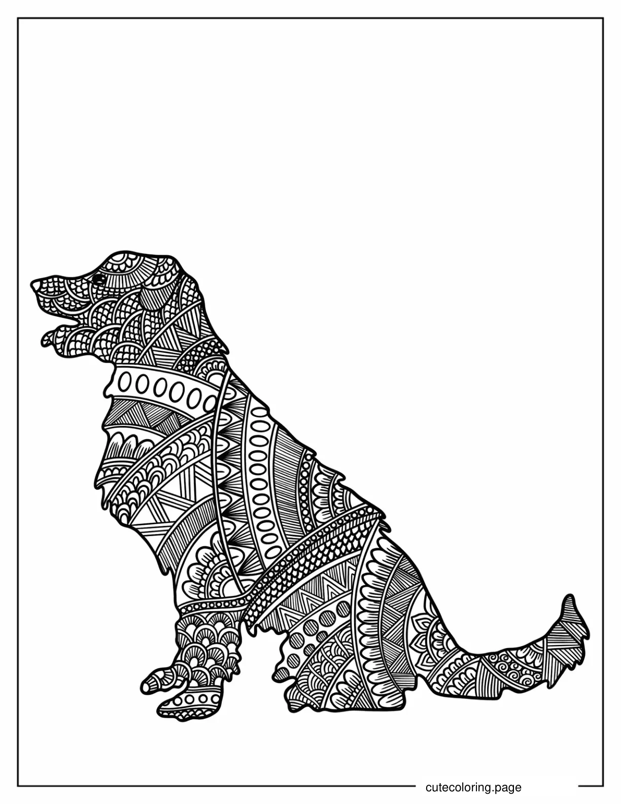 Dog Zentangle To Color coloring page